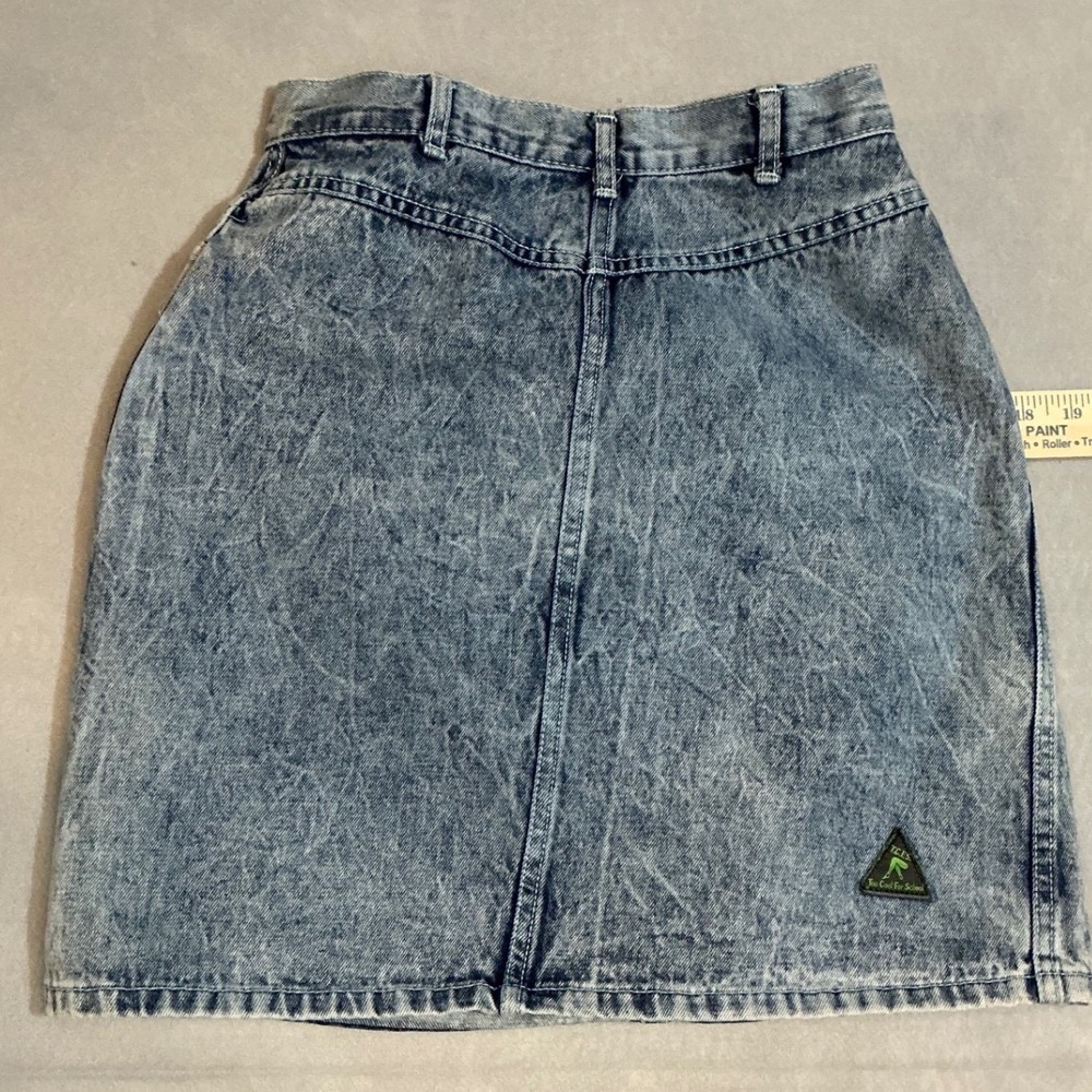 Vintage Acid Wash Denim Jean Skirt Too Cool For School Size 11 - Picture 3 of 5